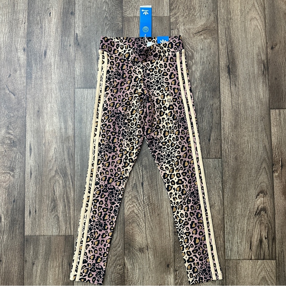 Adidas Originals Leopard Cheeta Trefoil 7/8 Leggings Women's Size XS multicolor
